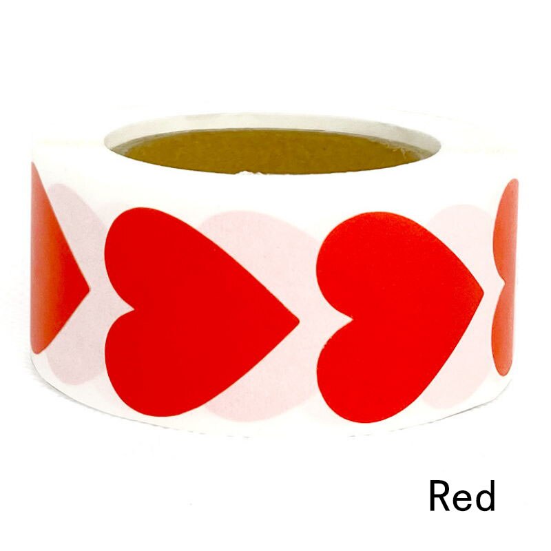 500pcs/roll Heart Shaped Blank Stickers seal Labels red stickers scrapbooking for Package wedding decoration stationery sticker: Red