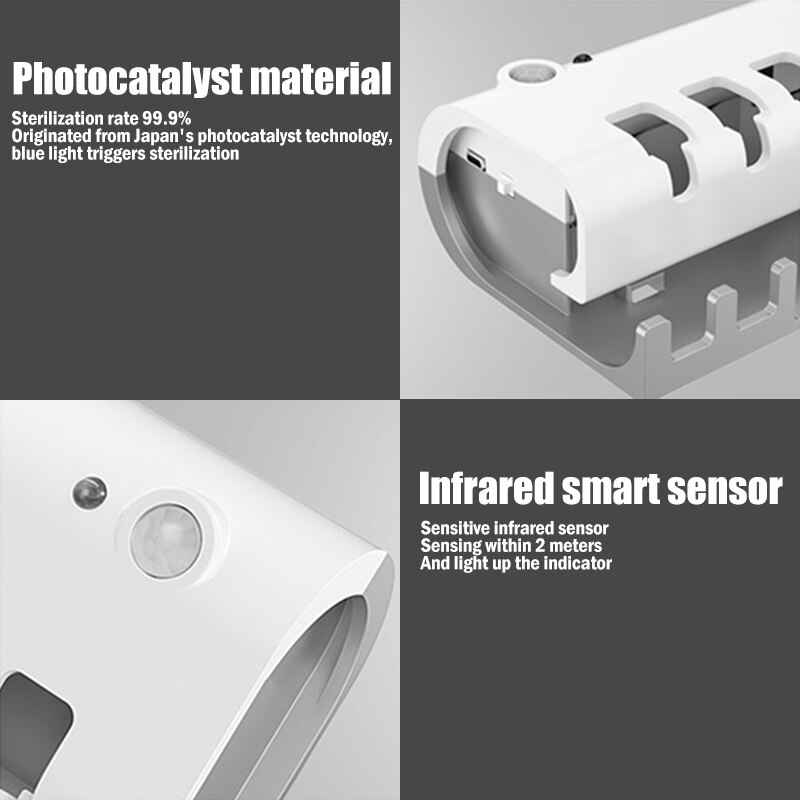 UV Zahnbürste Sterilisator Zahnbürste Gestell Solar- Energie Automatische Intelligente Zahnpasta Orangenpressen Spender Zahnbürste Halfter