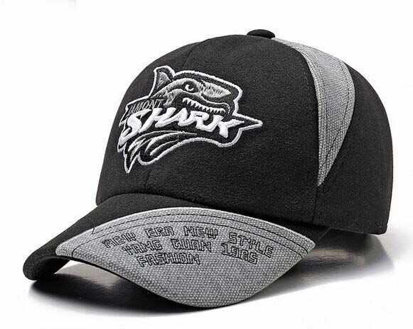 XEONGKVI tiburón de dibujos animados gorras de baseball para niños otoño invierno cálido protección de la oreja gorros de algodón chico para niña gorra de: Black