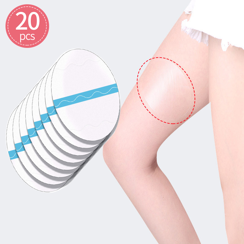 Cinta antifricción para el muslo, almohadilla Invisible para el muslo, absorción del sudor, alivio del dolor, cuidado corporal, deporte al aire libre, parche antidesgaste para el muslo, 20-2 uds.: Gris
