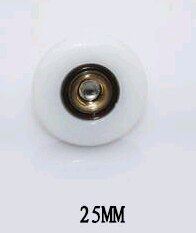 Polea Circular de cristal para puerta corredera de baño, accesorio de ducha Vintage con rueda única, 19, 23, 25 y 27mm: 25mm