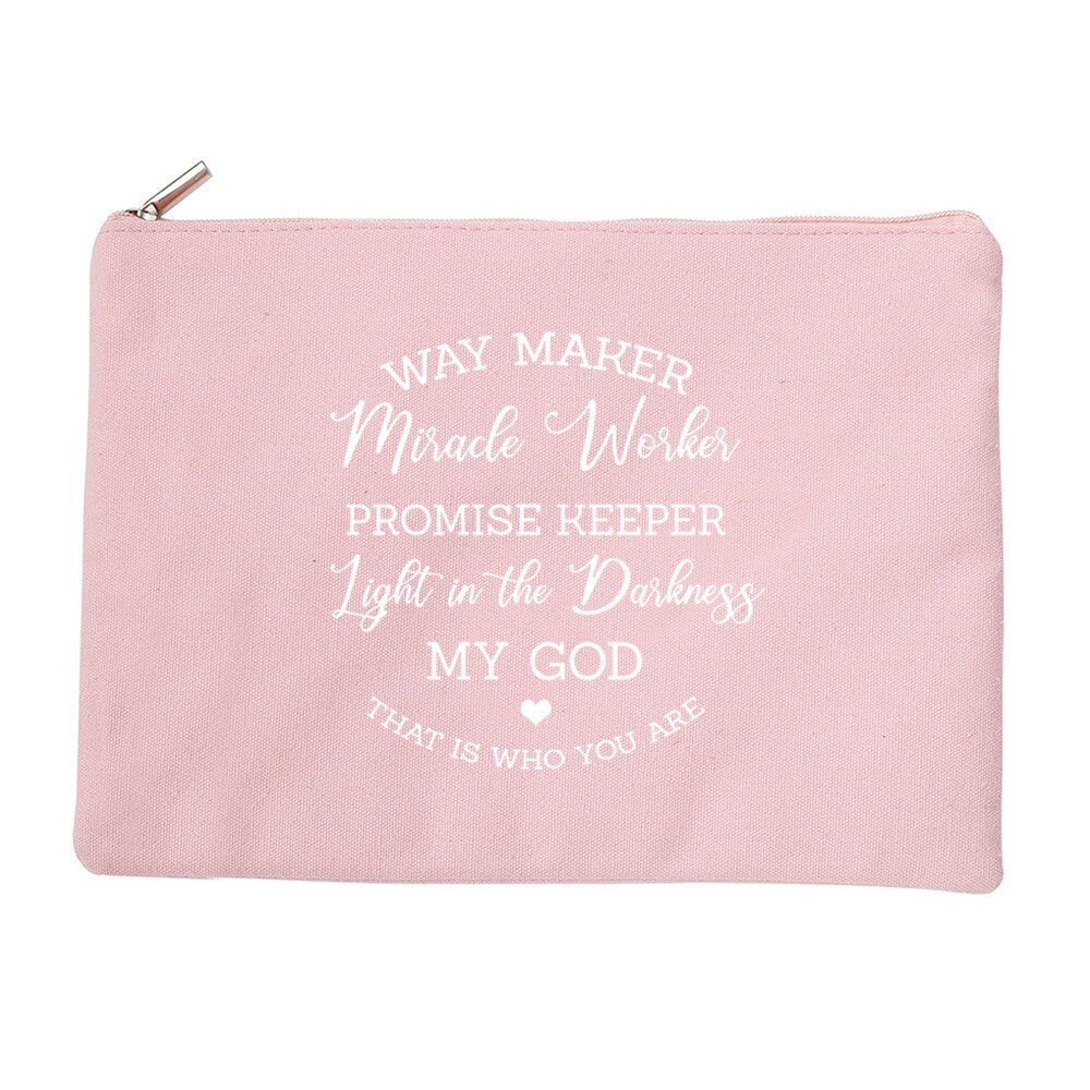 Miłość jezus kosmetyczki torba dla kobiet rozmiar podróży makijaż torebka na suwak torebka płótno ołówek szminka torba mój bóg Christian: W17154-TBPK-D