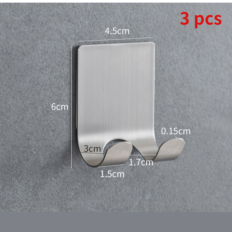 3 Pcs Scheren Scheermes Houder Douche Rvs Badkamer Muur Scheermes Rack Mannen Scheerapparaat Plank Hanger Keuken Lijm Opslag Haak: 3 PCS