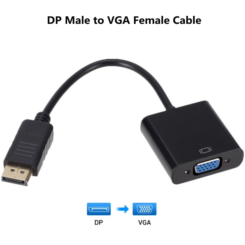 LccKaa DP To VGA Adapter Cable DisplayPort Display Port Male To Female Converter For PC Computer Laptop HDTV Monitor Projector: DP to VGA