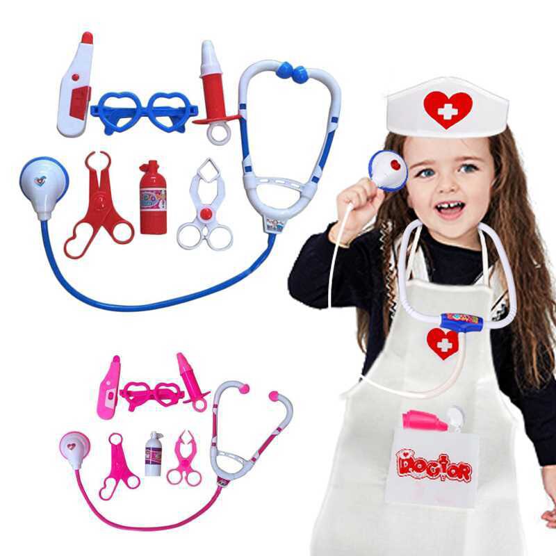 7Pcs Kids Play Doctor Game Early Educational Toys Children Simulation Hospital Pretend Doctors Kit Child Stethoscope Cosplay Toy