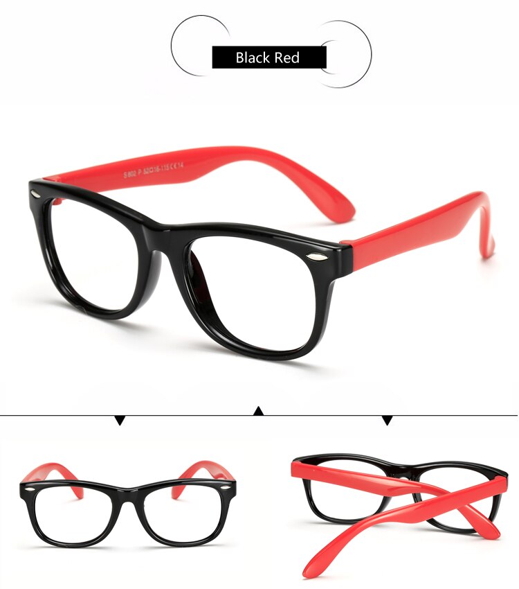 Kids Optical Glasses Frame Child Boy Girl Myopia Prescription Eyeglass Frames Clear Eyewear Spectacle Frame Oculos: black red