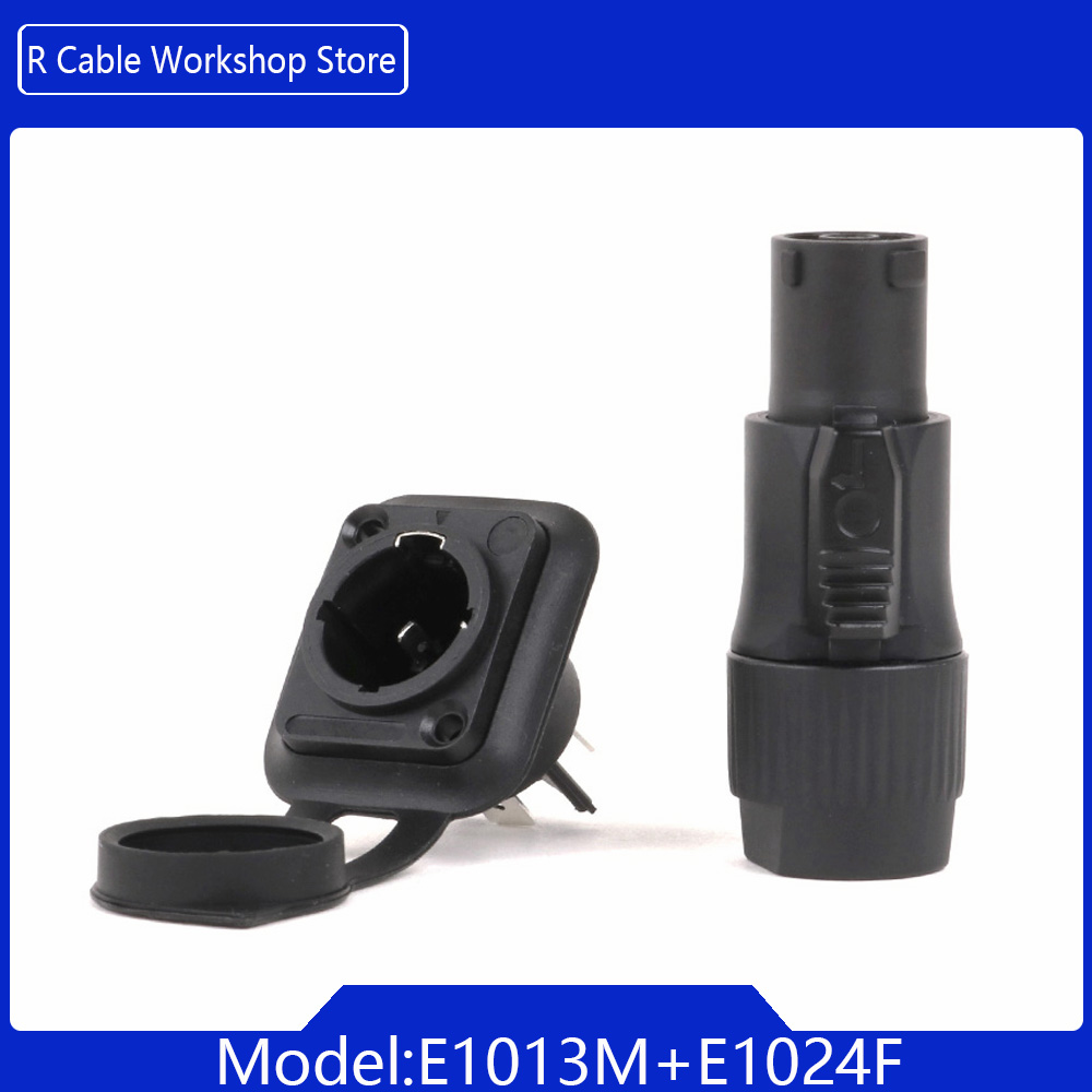 2pcs 3Pins IP65 Waterproof Locking Powercon Connector 20A 250V Power Male Plug or Female Chassis Socket Connector: Ivory