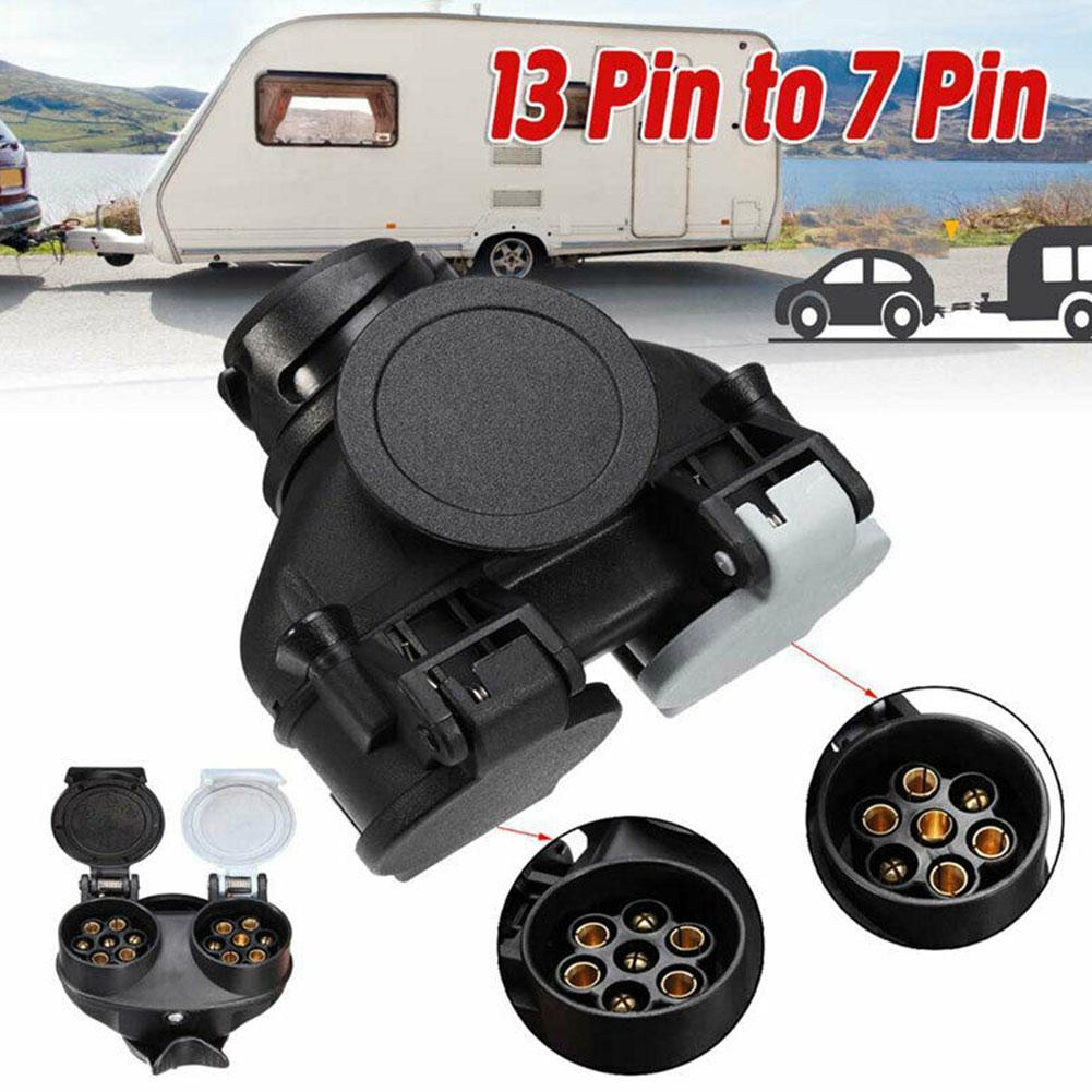 13Pin To 7Pin Trailer Caravan Light Board Extension Towing Plug Socket Adaptor 13 Pin Plug To Twin 7 Pin N