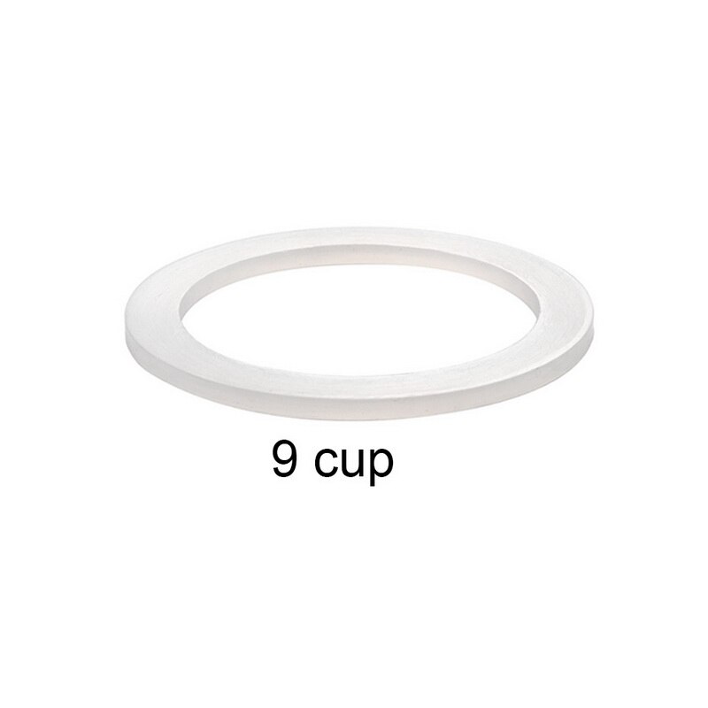 Juntas de silicona suaves y flexibles de repuesto, arandelas de sellado, anillos compatibles con macetas Moka Express de 1/2/3/6/9/12 tazas, color blanco, 1 Uds.: 9 cup