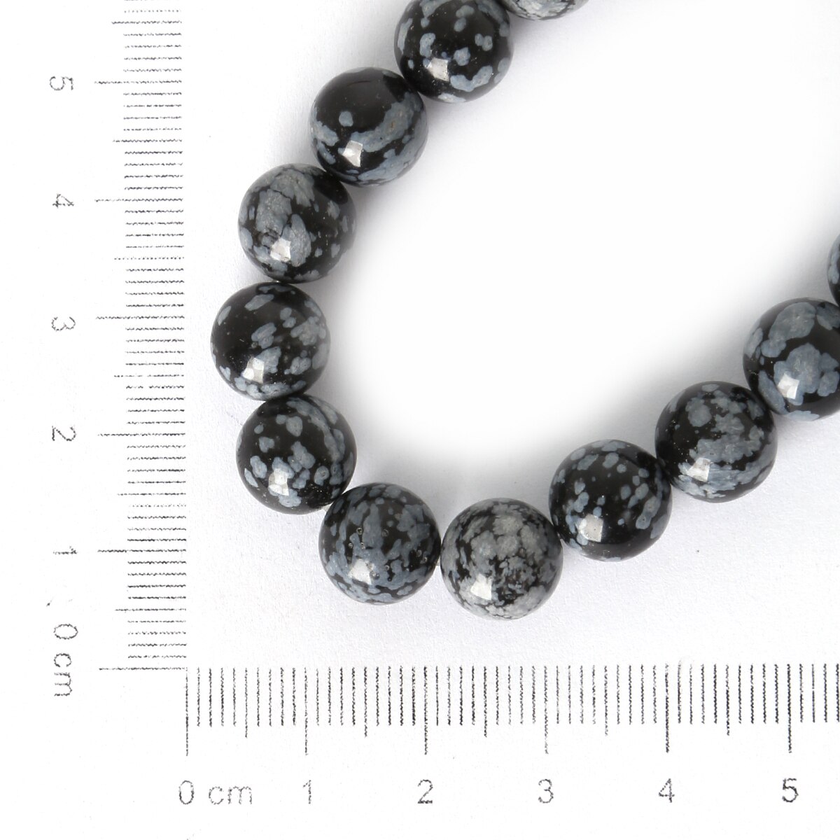 Best Verkopende Maat 4 6 8 10mm Sneeuwvlok Obsidiaan Kralen Ronde Natuursteen Kralen voor Sieraden Maken DIY Armband: 10mm 39pcs