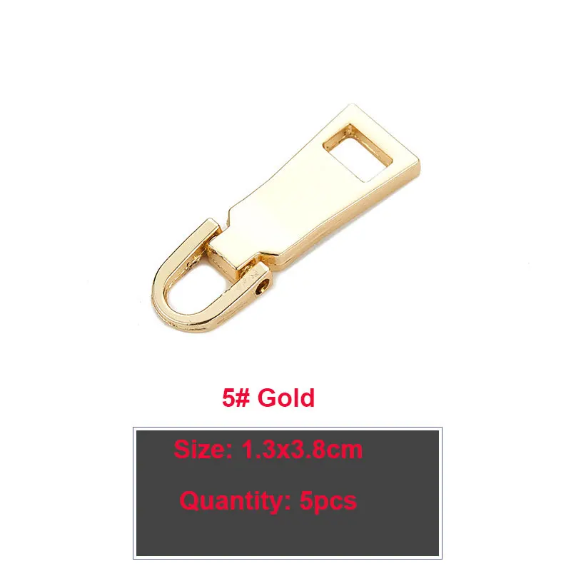 5 stuks Rits Pull Vervanging Metalen Rits Pull Reparatie Rits Pull Tab voor Bagage Koffer Rugzak Jas Zakken Jas Laarzen: Black