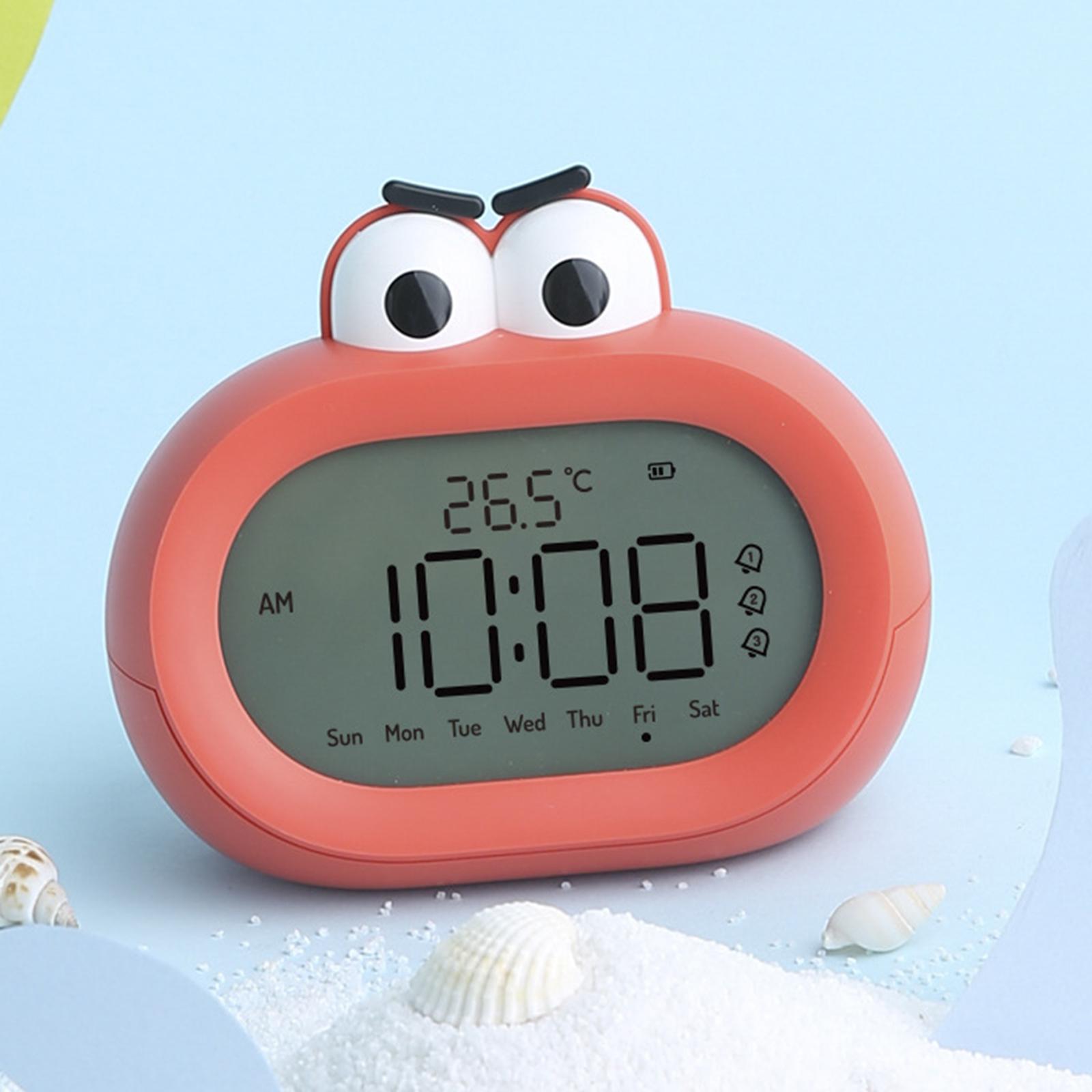 Digital Alarm Clock Battery Operated with Snooze Indoor Temperature Compact for Closet Bedroom Restaurants Kitchen Baby Room: Red
