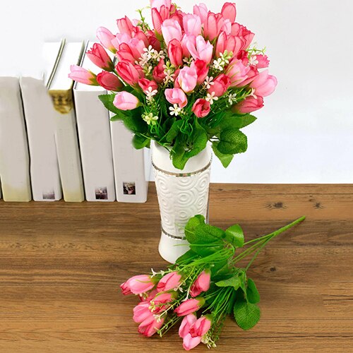 1 Boeket 15 Heads Nep Tulp Bud Kunstmatige Bloem Wedding Party Home Decor Diy Bloemen Boeketten Arrangement Nep Bloemen