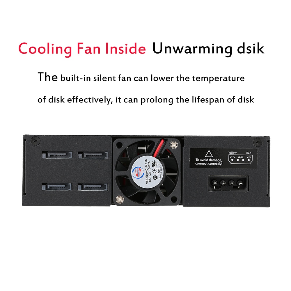 Oimaster 4 fack 2.5 '' sata hdd ssd hårddisk mobil rack backplane med nyckellås locker funktion 6 gbps för 5.25 '' drive bay
