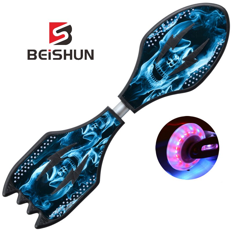 Adult Children's Two-wheeled Skateboard Beginners Flashing Vitality Board Two-wheeled Scooter: Rocket board-1