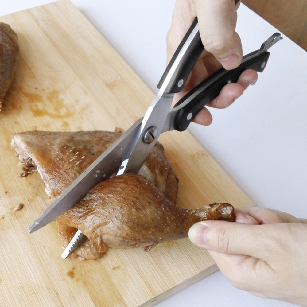 10 '' fræser værktøj shear cut cook rustfrit stål kyllingben fjerkræ køkken saks and fisk med sikker lås
