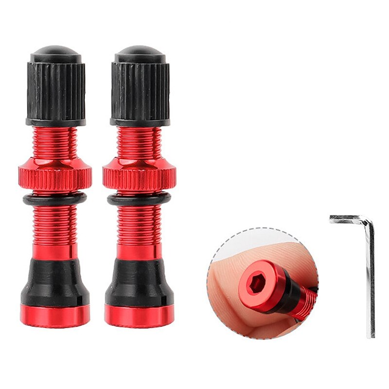 Schrader – Valves A/V 40mm, 2 pièces, mamelon anodisé CNC pour vtt, vélo de route, jantes Tubeless
