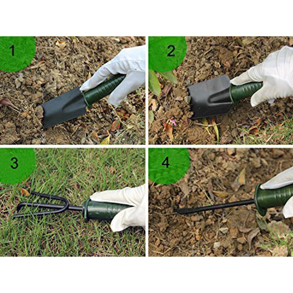 4 Uds Mini rastrillo de pala juego de herramientas para plantas de jardín con mango de madera herramientas de jardinería pequeña rastrillo pala herramientas de jardín