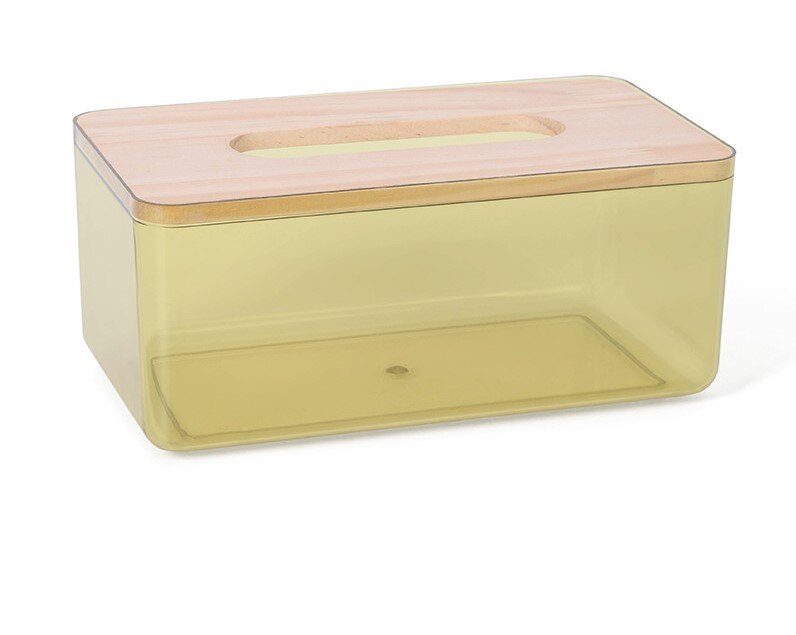 1pc Chic Tissue Case Box Container Pattern Home Car Towel Napkin Papers Dispenser Holder Box Case Table Decoration Storage Box: L YELLOW