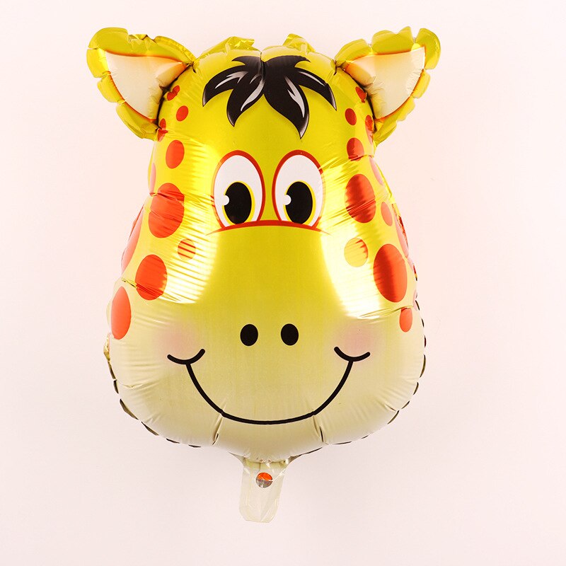 1Pc 29x44cm Jungle Animal Tiger Lion Monkey Fox Horse Air Helium Balloon Kids Safari Birthday Party Decor Zoo Theme Supplies: giraffe