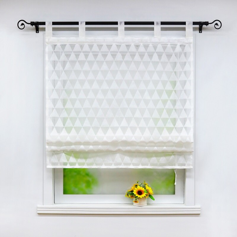 Romeinse Gordijnen Moderne Ramen Sheer Tule Gordijnen Schaduw Voile Gordijnen Valance Tab Top Keuken Home Decoration: White / W100cm x H140cm