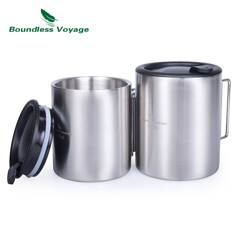 Sconfinato viaggio 220 Ml-300 Ml in Acciaio Inox Tazza di Acqua Doppio Strato Tazza Esterna di picnic Portatile Tazza di Caffè BV1008 /BV1009