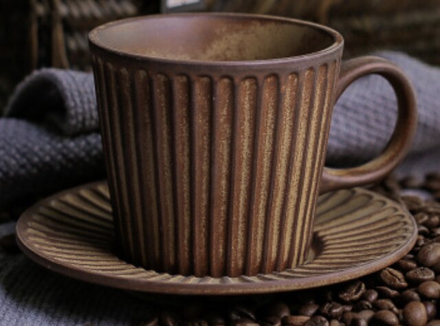 Japansk stil håndlavet keramik kaffekop tekop med underkop sæt keramisk vand kop porcelæn eftermiddagste kop: Grøn