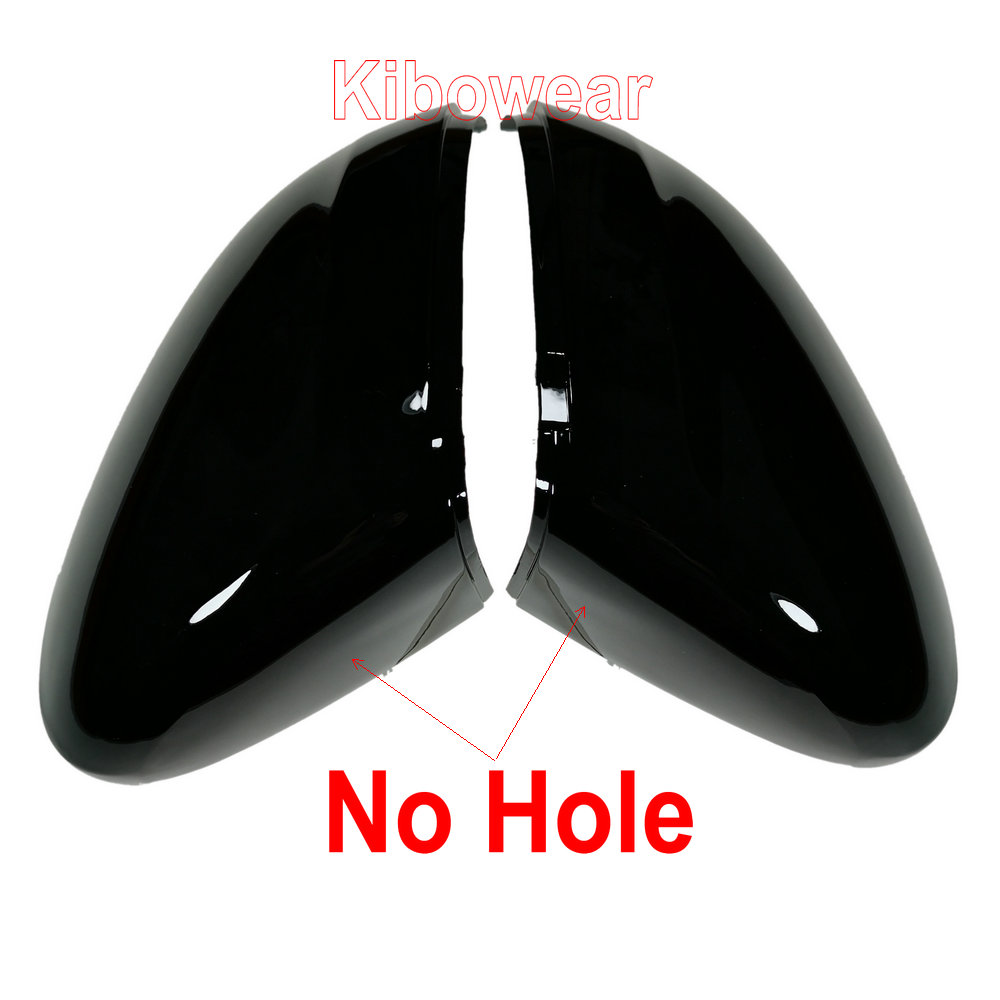 2pcs Black Side Mirror Covers for VW Passat B8 Variant Arteon Caps (Glossy Pearl Black) for Volkswagen: No hole