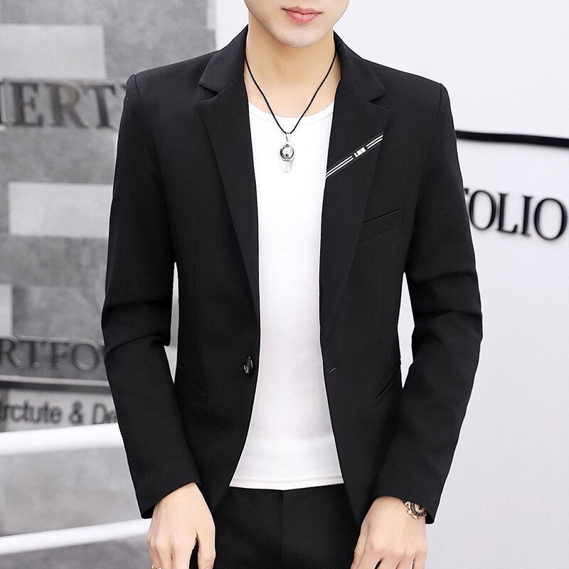 Ternos masculinos coreano magro ternos de negócios primavera e outono jaquetas masculinas casuais único ocidental moda masculina na moda bonito pequeno