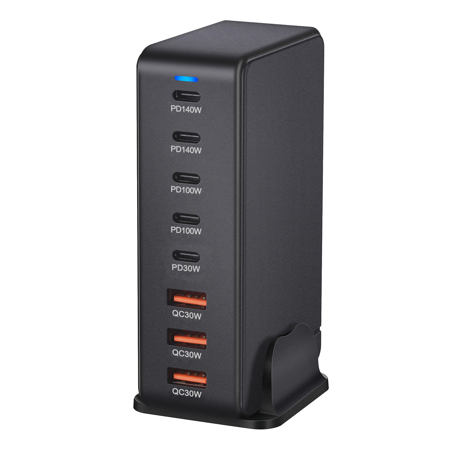 cargador rápido Gan de 600W 3,0 USB tipo C cargador móvil de 8 puertos 5C3A PD conveniente para llevar cargador de tableta