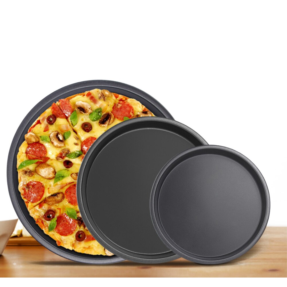 8/10Inch Premium Non-stick Pizza Pan Bakvormen Carbon Staal Pizza Plaat Ronde Diepe Schotel Pizza Pan tray Mold Mould Bakken Tools