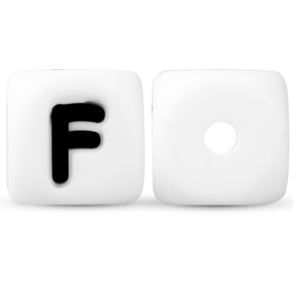 10 Stuks 12mm Brief Siliconen Kralen Kubus Wit Alfabet Kralen A-Z Losse Afstand Kralen Diy Armband Sieraden Accessoires