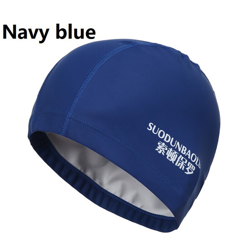 Siliconen Waterdicht Zwemmen Caps Beschermen Oren Lange Haar Sport Zwemmen Zwembad Hoed Mannen & Vrouwen Volwassenen Badmuts Gratis size: NavyBlue