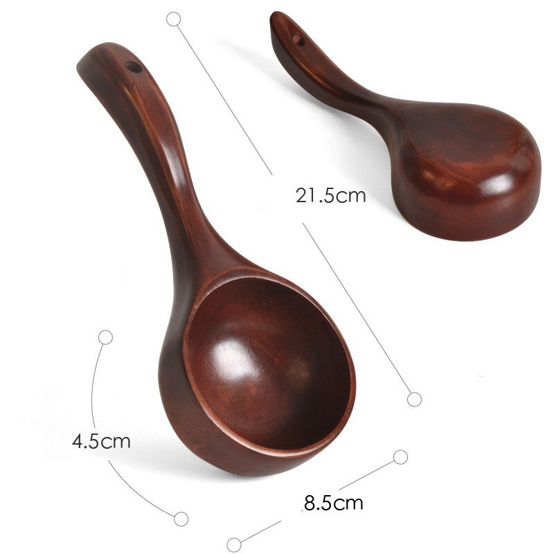 2 Stuks Lange Houten Lepel Koreaanse Stijl Natuurlijke Hout Lange Steel Ronde Soep Lepel Koken Mengen Roerder Eten Zaaien Houten lepel