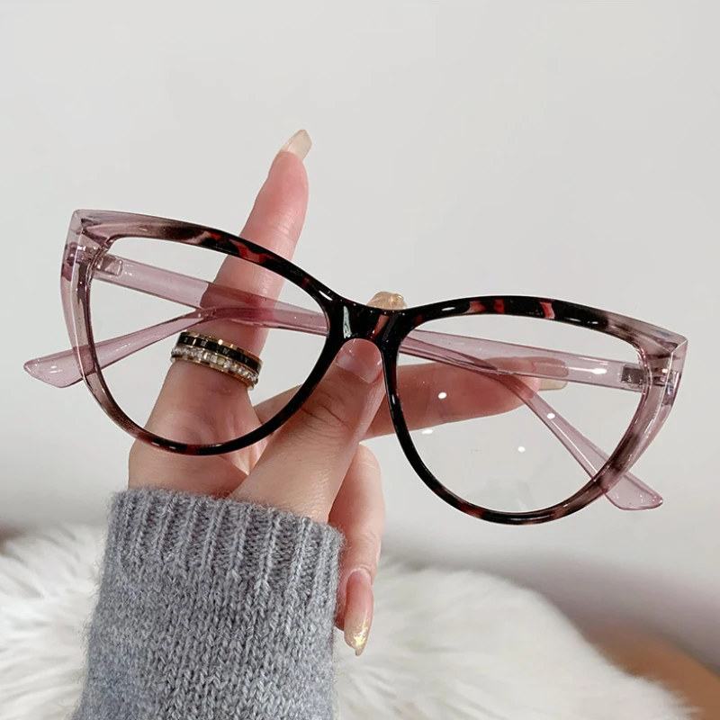 Gafas fotocromáticas antiluz azul para hombre y mujer, Gafas de sol con forma de ojo de gato, luz azul descolorida, Gafas de sol que cambian de Color transparente: Plata