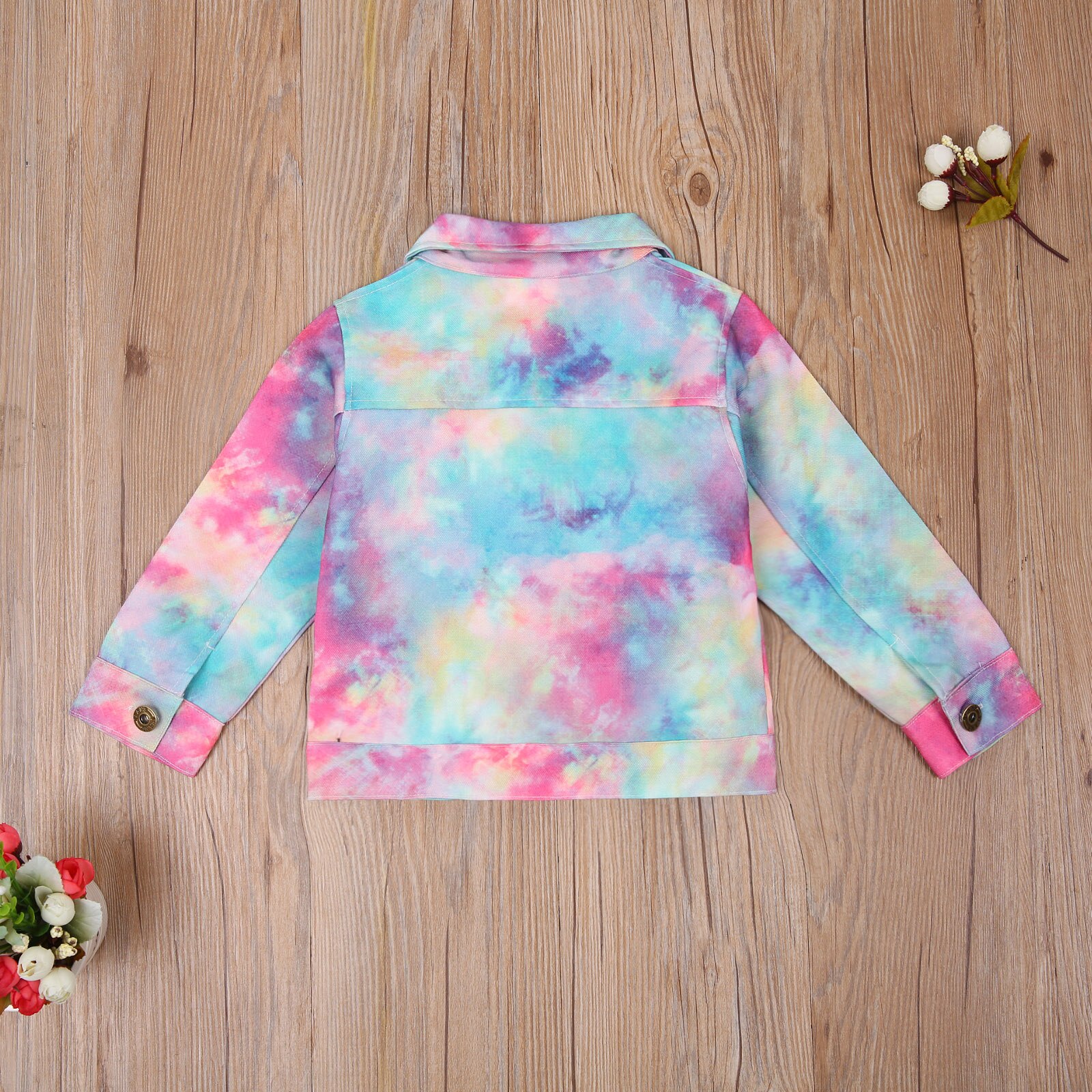 Meisjes Tie-Dye Jas, Herfst Kleur Lange Mouwen Jas T-shirt