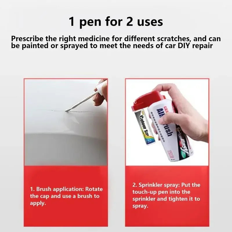 Auto Touch Up Paint Pen - Krasreparatieset voor auto's, vrachtwagens en SUV's - Hoogglans verffuller met borstel en fijne punt (7 kleuren)