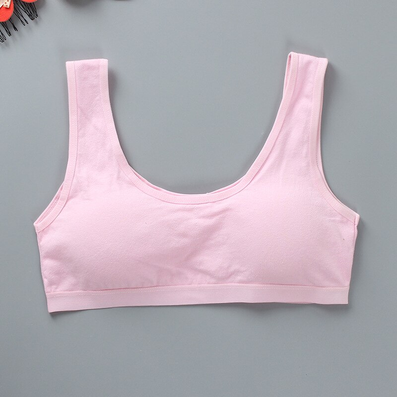 Girls Bra Developmental Vest-style Students Pure Cotton U-shaped Teenage Training Bra Children's Short Bra Sports Breathable: B