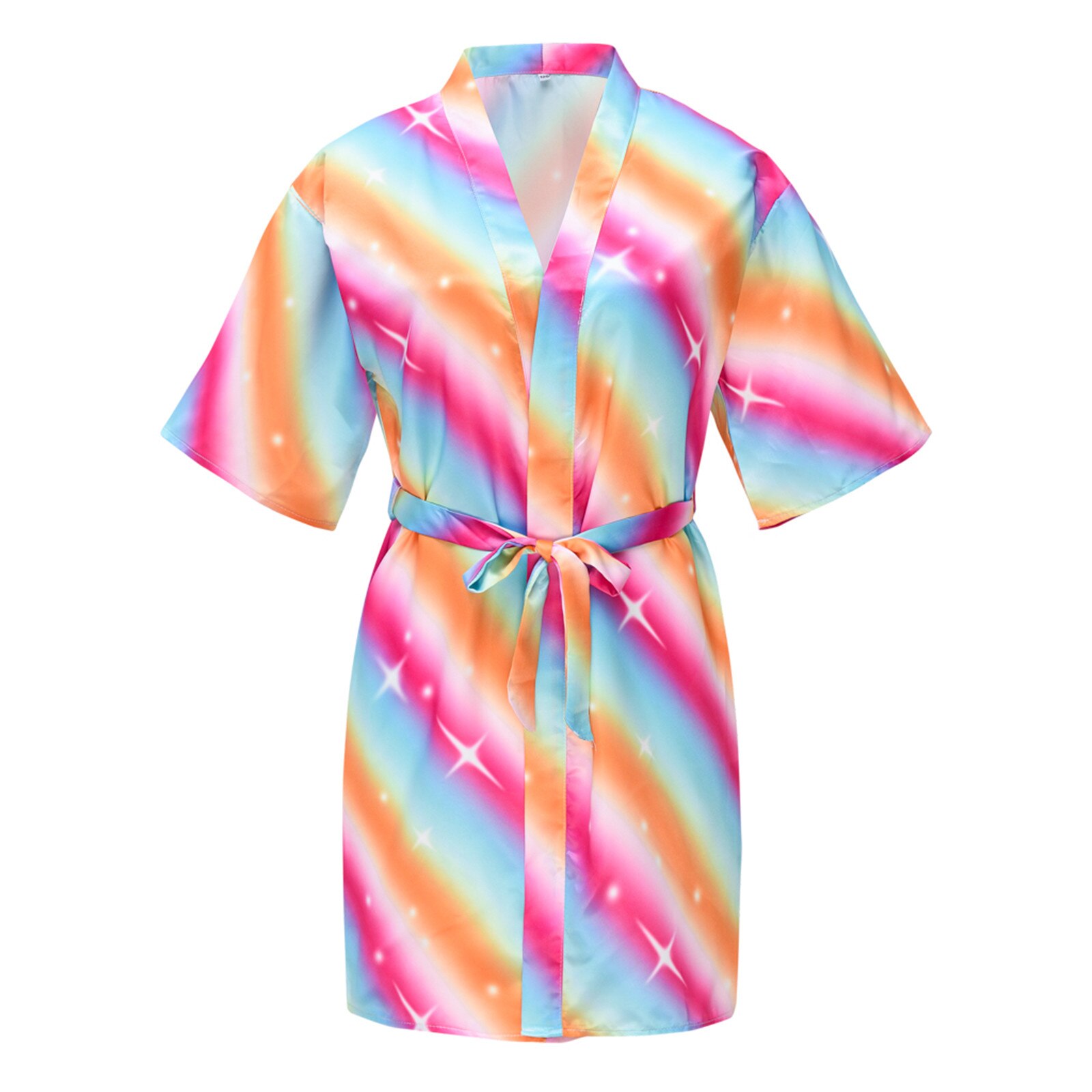 Kinderen Baby Kid Meisje Kleding Print Zomer Kimono Gewaden Badjas Nachtkleding Kleding Jas Kinderkleding: MULTI / 4