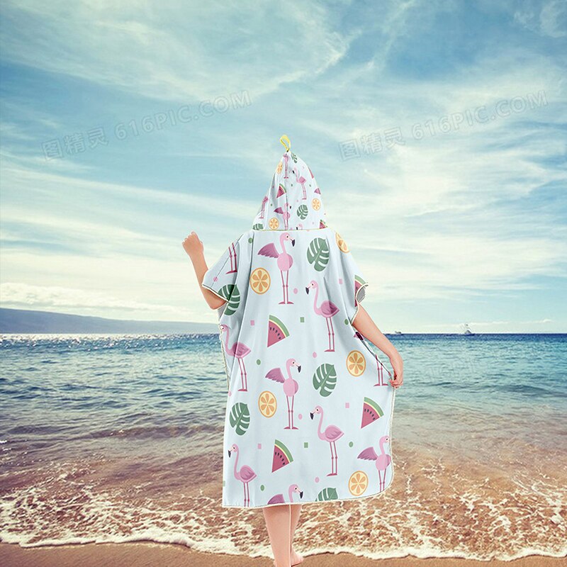Zomer Strand Poncho Hooded Badhanddoek Microfiber Wetsuit Veranderende Gewaad Surf Handdoek Voor Zwemmen Strand Outdoor Badjas