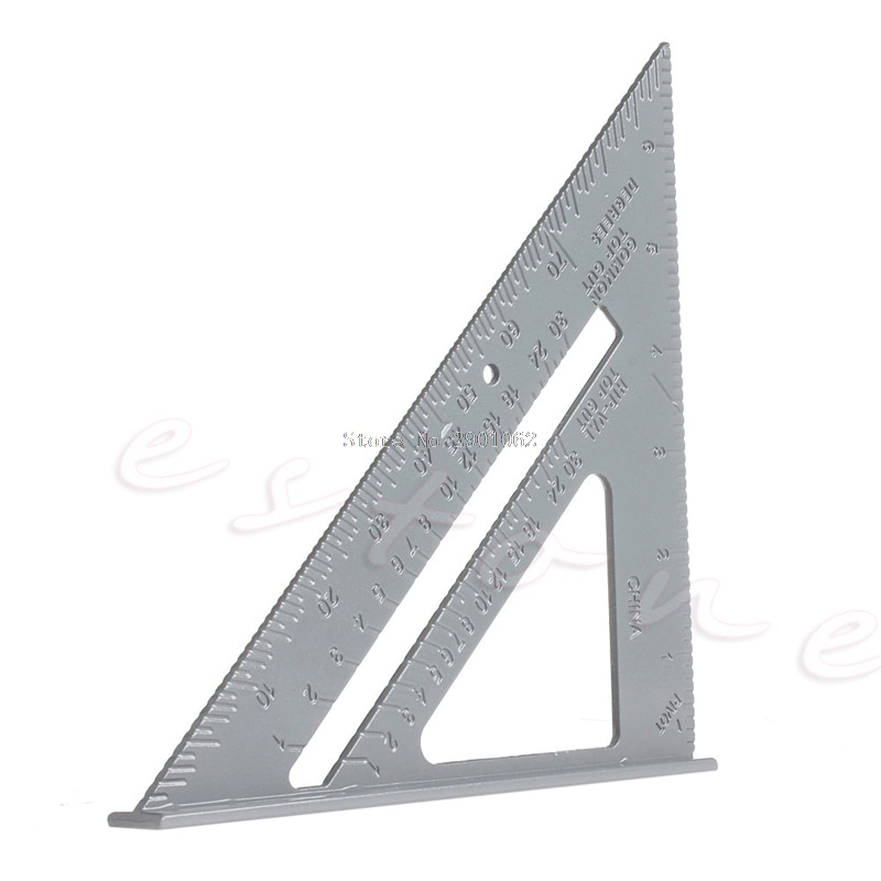 Aluminum Alloy Speed Square Use as Protractor 7" Miter Carpenter Framing Square -B119
