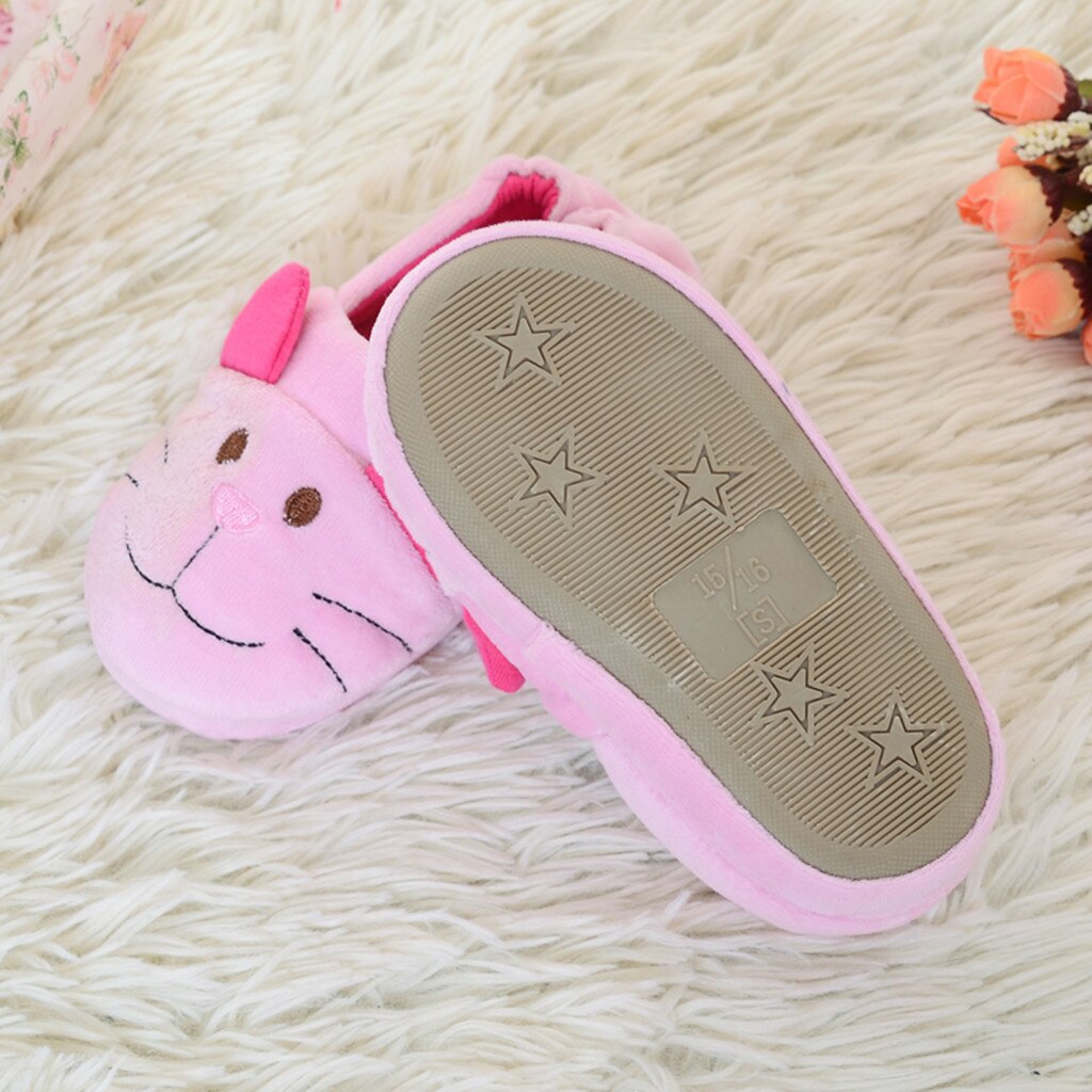 Winter Children Flip Flops Kids Slippers Home Baby Girl Clothes Slipper Boys Indoor Cotton Cartoon Cats Slippers Room Skid Warm
