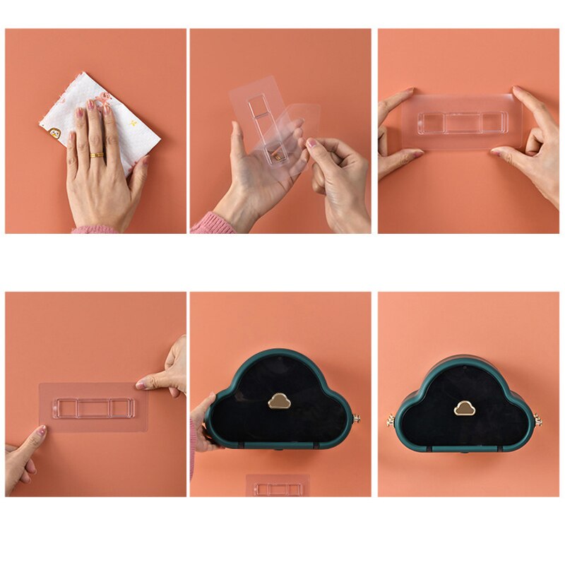 Bathroom Toilet Wall Mounted Tissue Box Paper Holder Toilet Dispenser Wall Mounted Roll Paper Storage Box Free Punching
