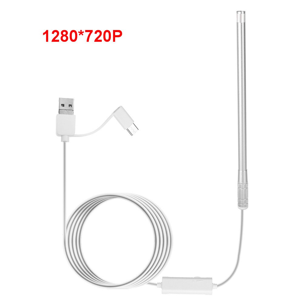 3 in 1 Endoscope Camera 5.5MM Type-c Android USB Mini Endoscope Borescope Inspection Camera For Windows & Macbook PC Android: 720P Silver