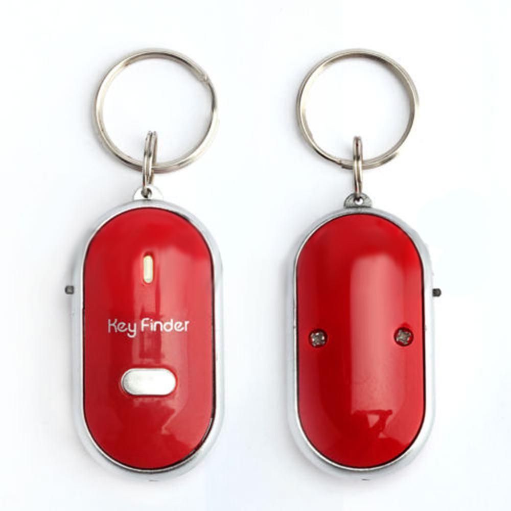 Colorful LED Key Finder Locator Find Lost Keys Flashing Alarming Whistle Beep Sound Control #244273: Red