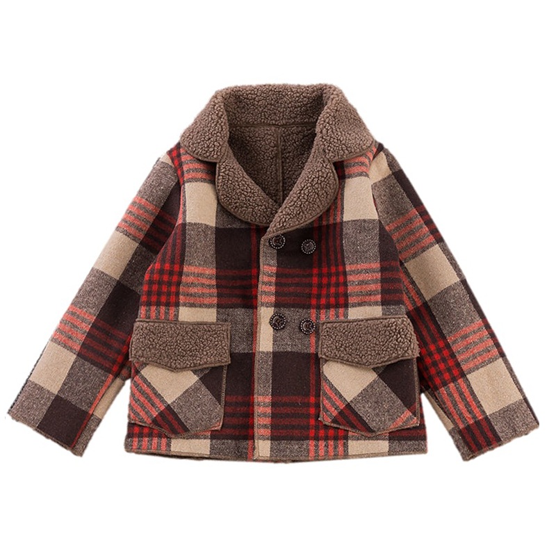 Płaszcz zimowy dla chłopców gruba wełniana kurtka długa dla dzieci ciepły flanela odzież wierzchnia jesień anglia nastoletni chłopiec dzieci ubrania 3-12Y