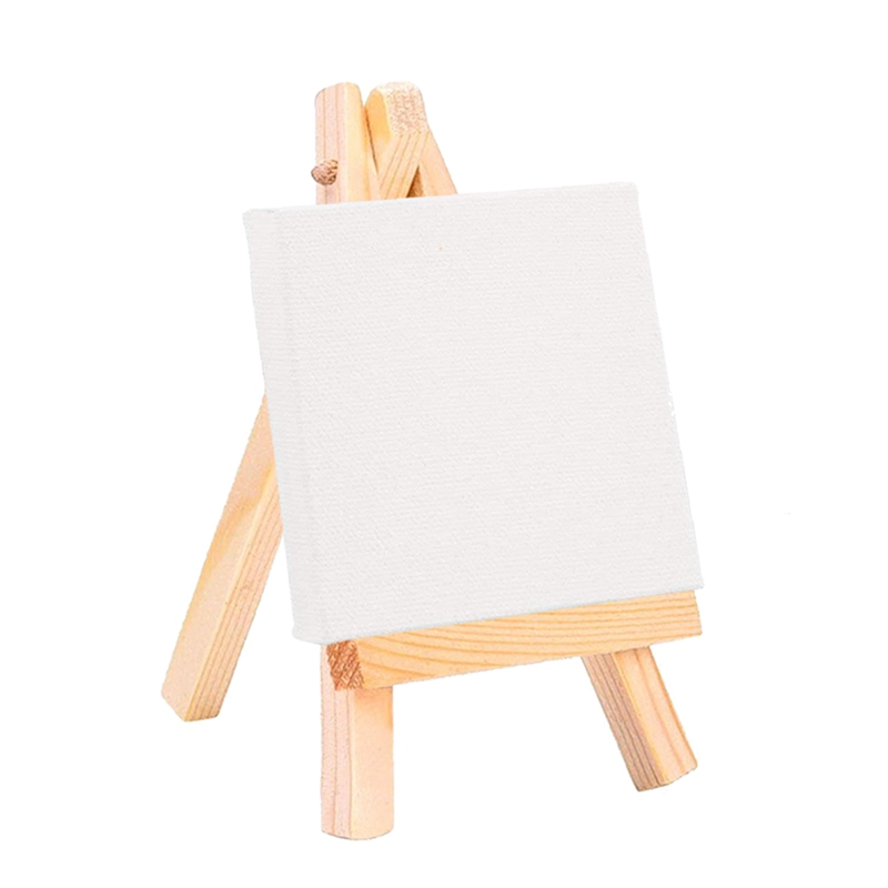 24Set Artists 5 Inch Mini Easel +3 Inch X3 Inch Mini Canvas Set Painting Craft DIY Drawing Small Table Easel: Default Title