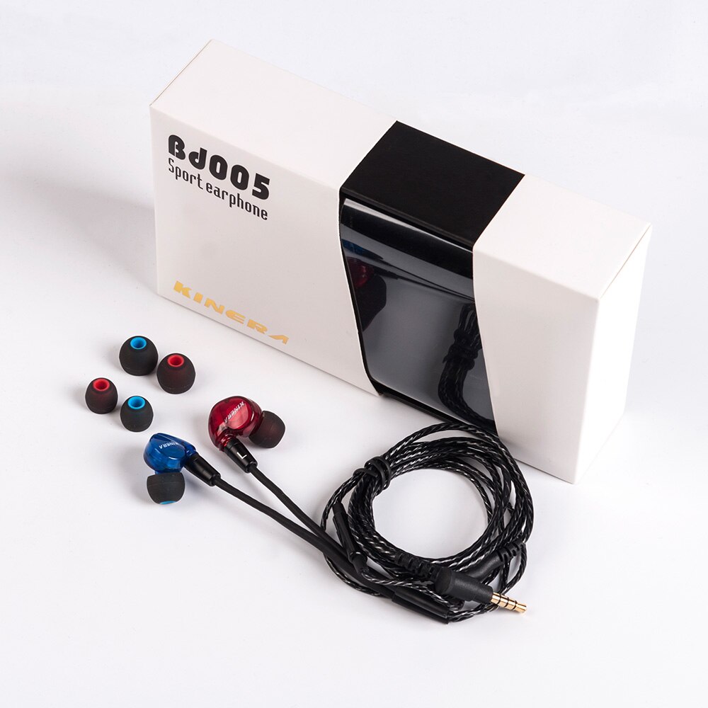Ak kinera  bd005 1dd+1ba hybride in-ear oordopjes oordopjes hifi dj monitor hardlopen sport oordopjes oordopjes met microfoon afneembare kabel