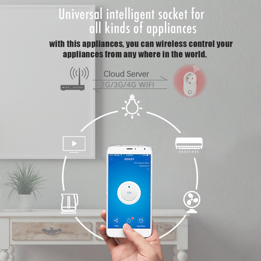 WiFi Intelligent Socket APP Wireless Home Timer 200V 10A Flame Retardant Appliance Controller Socket