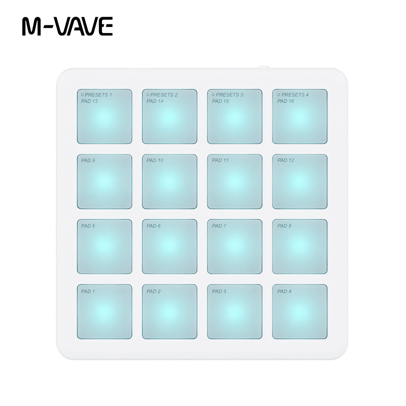M-VAVE SK-16 SMC-PAD Pocket Pad Portable Wireless MIDI Controller 16 Pads Suitable Percussion Keyboard USB-C Interface